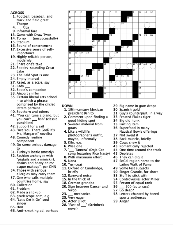 Carls Crossword Maize & Blue Daize Carleton College